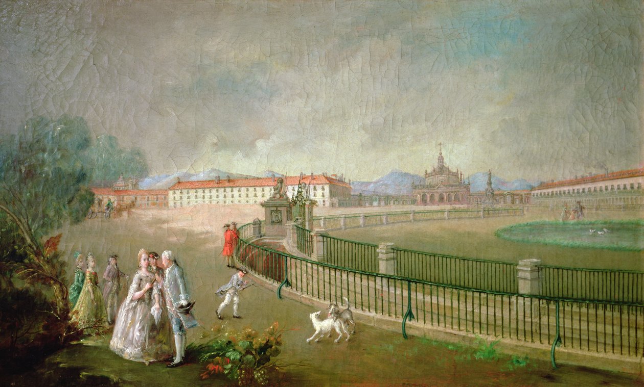 Plac Świętego Antoniego, Aranjuez autorstwa Luis Paret y Alcazar