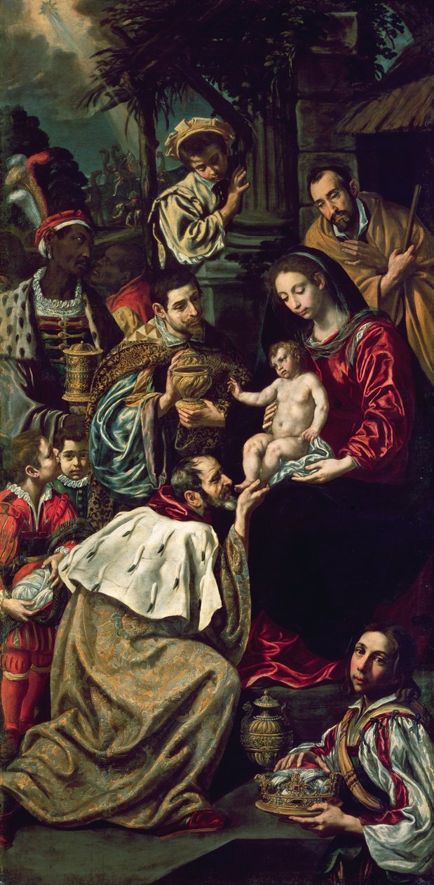 Pokłon Trzech Króli, 1620 autorstwa Luis Tristan de Escamilla