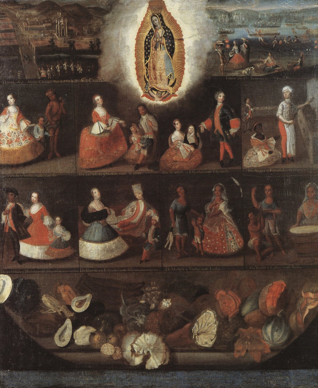 Casta Obraz Matki Boskiej z Guadalupe autorstwa Luis de Mena