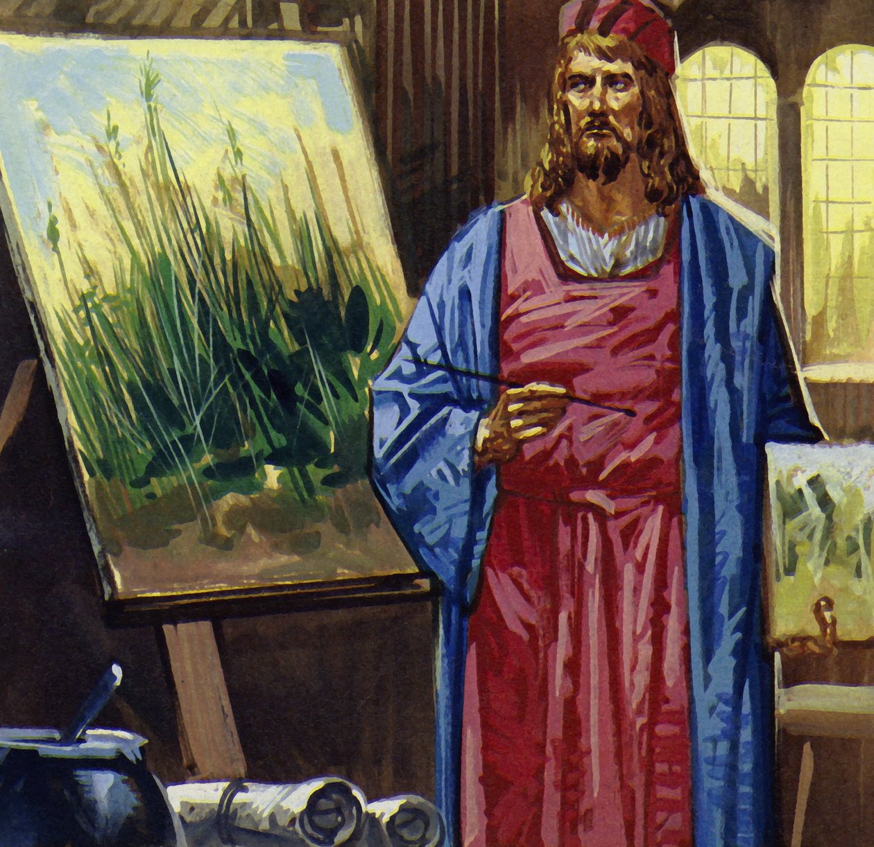 Durer podróżował do Wenecji i spędził tam większość czasu malując (litografia barwna) autorstwa Luis Arcas Brauner
