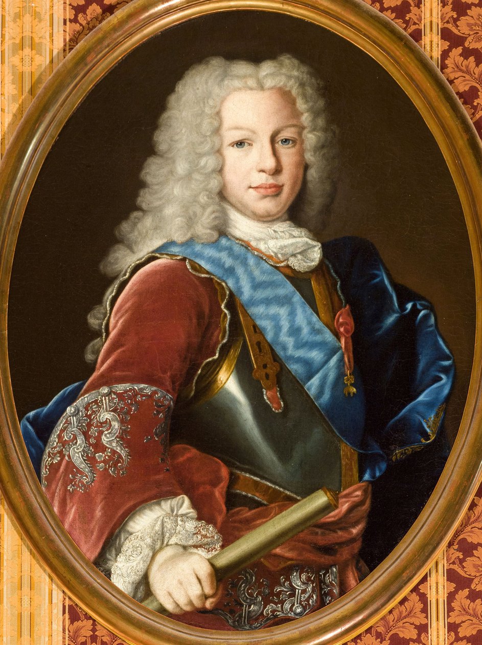 Rokoko : Portret Ferdynanda VI z Hiszpanii (Ferdynanda VI, dit le Sage) (1713-1759) autorstwa Melendeza, Luisa Egidio (1716-1780), ok. 1729-1735. Olej na płótnie, 83x65. Rada Miejska Sewilli autorstwa Luis Egidio Melendez