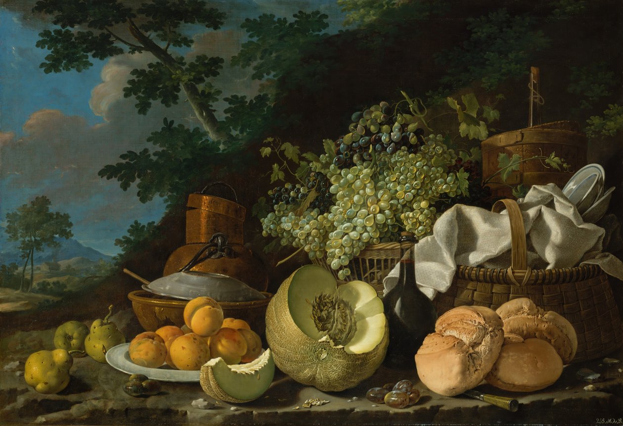 Popołudniowy Posiłek La Merienda, ca. 1772. autorstwa Luis Egidio Melendez