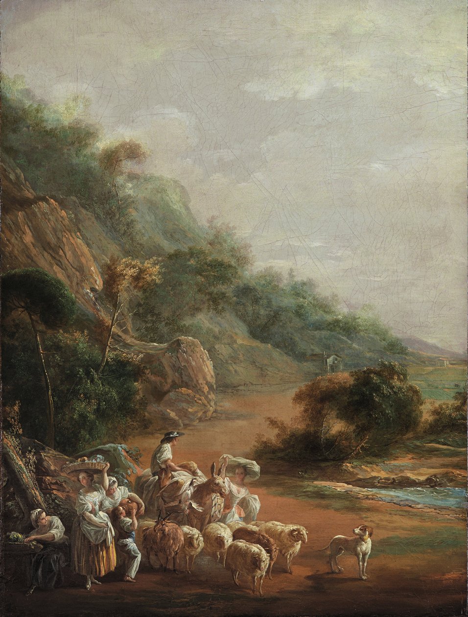 ""Scena z mieszkańcami"" (Scena z mieszkańcami) Obraz Luisa Pareta y Alcazara (1746-1799) - 1786 - Olej na płótnie - Rozmiar 48x37,2 cm Museo de Bellas Artes de Bilbao autorstwa Luis Paret y Alcazar
