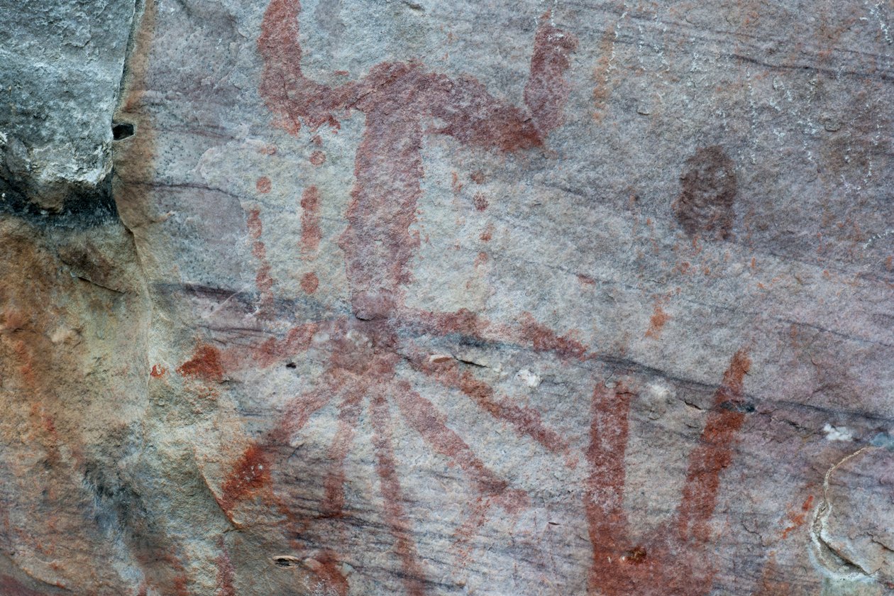 Piktografia, Faical, San Ignacio, Cajamarca, Peru, 2015. autorstwa Luis Rosendo.