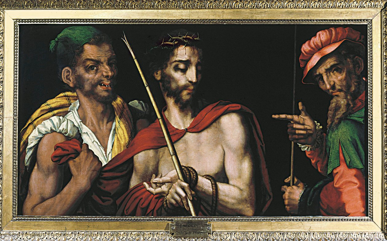 „Chrystus przed Poncjuszem Piłatem (Pontius Pilatius)” Obraz Luisa de Morales (1515-1586) XVI wiek autorstwa Luis de Morales