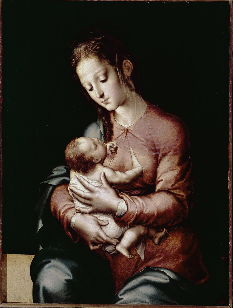 Dziewica z Dzieciątkiem (olej na desce, ok. 1565) autorstwa Luis de Morales