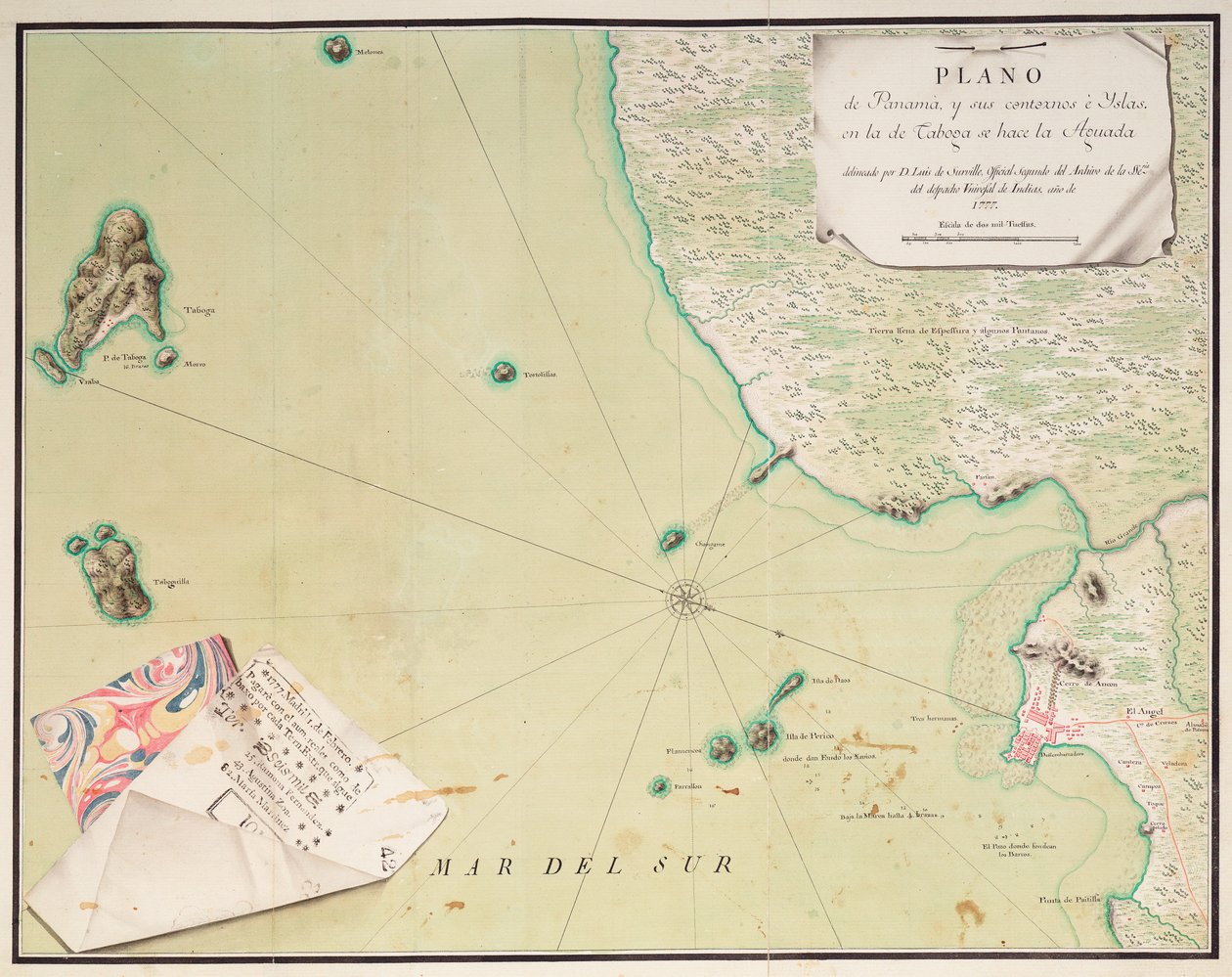 Mapa Panamy autorstwa Luis de Surville