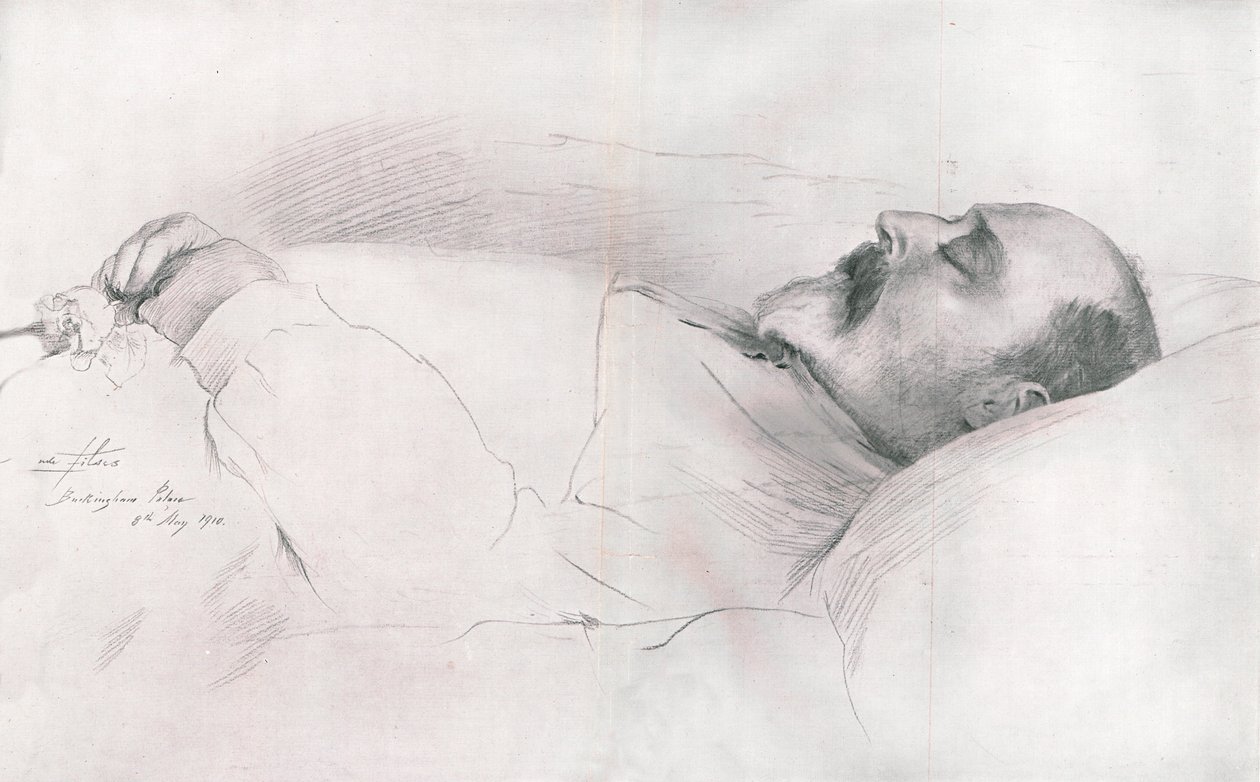 „Jego Królewska Mość Król Edward VII w Śmierci”, 1910. autorstwa Luke Fildes