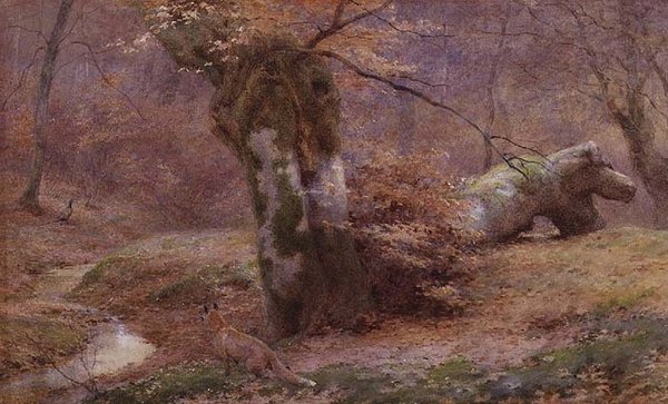 Środek zimy (akwarela na papierze) autorstwa Luke Jenners