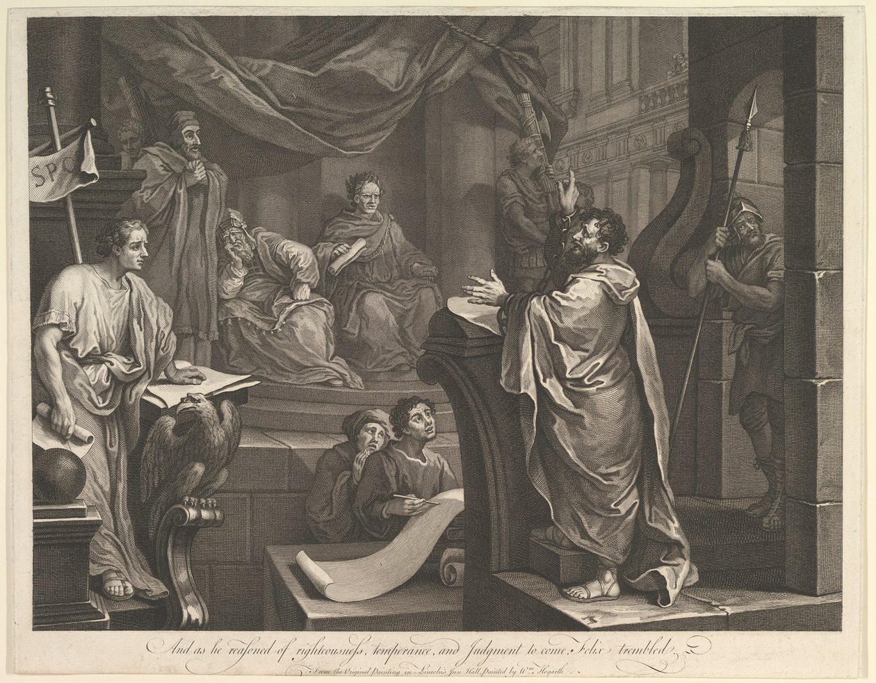 Paweł przed Feliksem, 5 lutego 1752 r. autorstwa Luke Sullivan