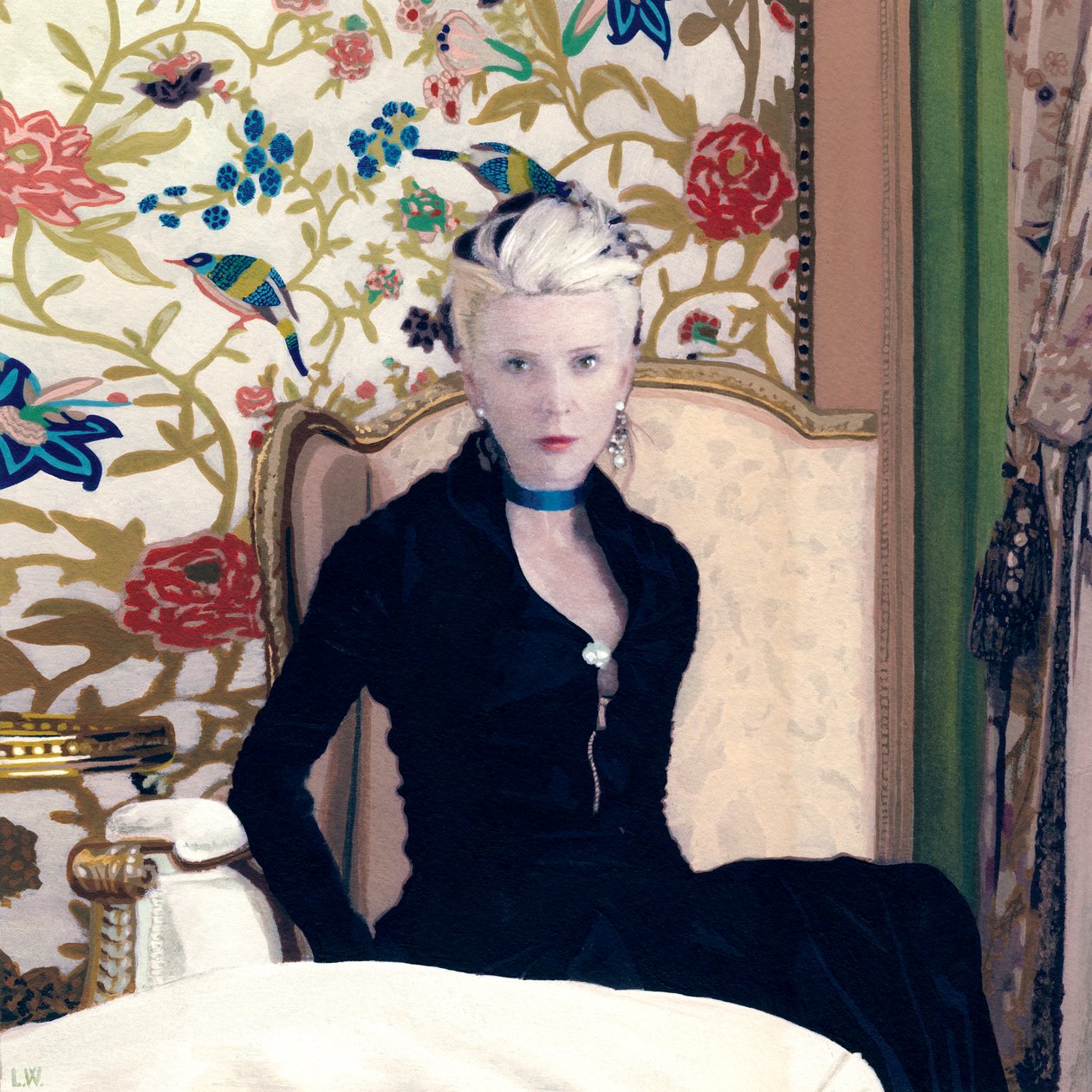 Daphne Guinness dla AÏE Magazine, ok. 2011 (farba akrylowa na papierze) autorstwa Luke Waller