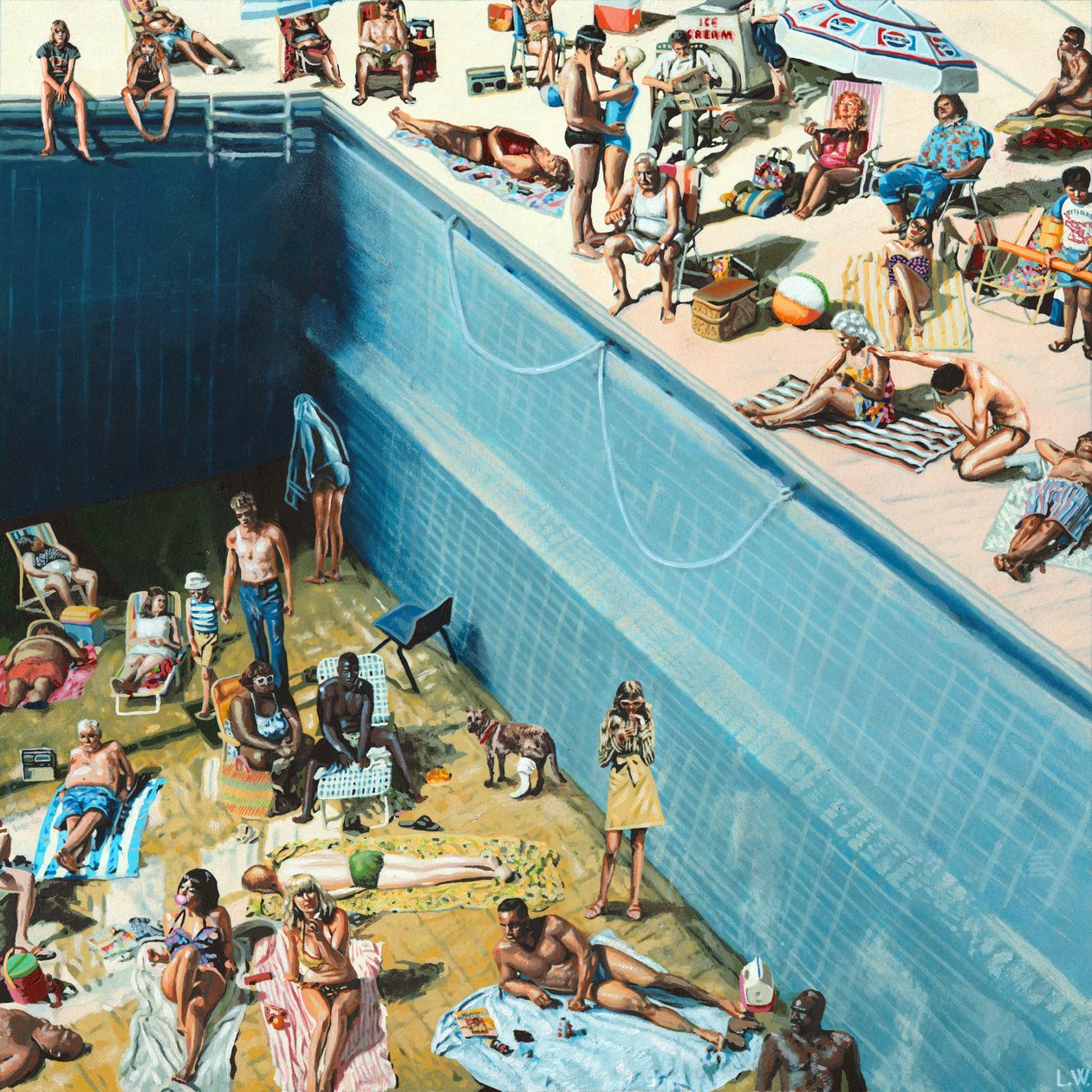 Wyciek, ok. 2020 (farba akrylowa na papierze) autorstwa Luke Waller