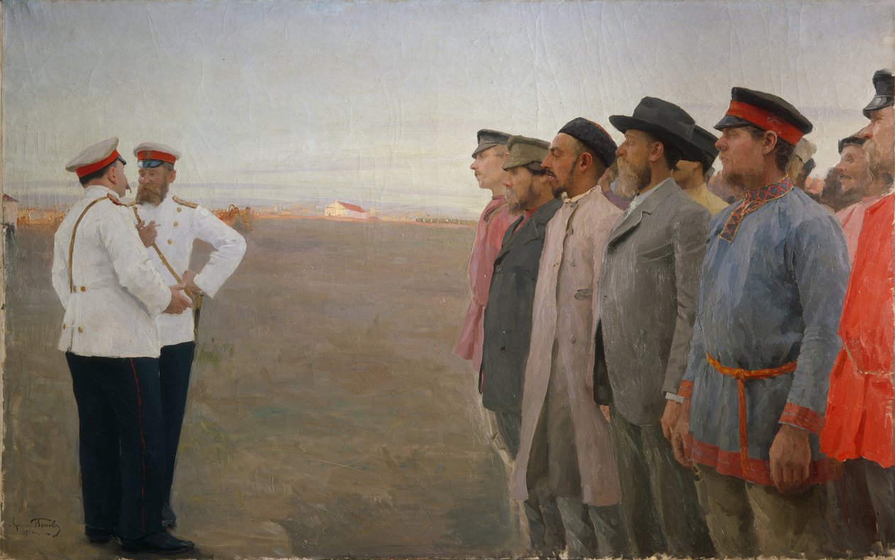 Rekrutacja, 1904 autorstwa Lukjan Vasilievich Popov