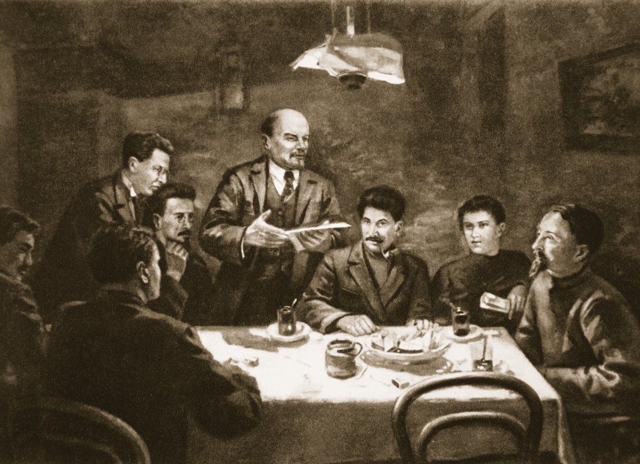 Posiedzenie KC Partii Bolszewickiej, 23 października 1917 (lito) autorstwa Lupov (attr. to)