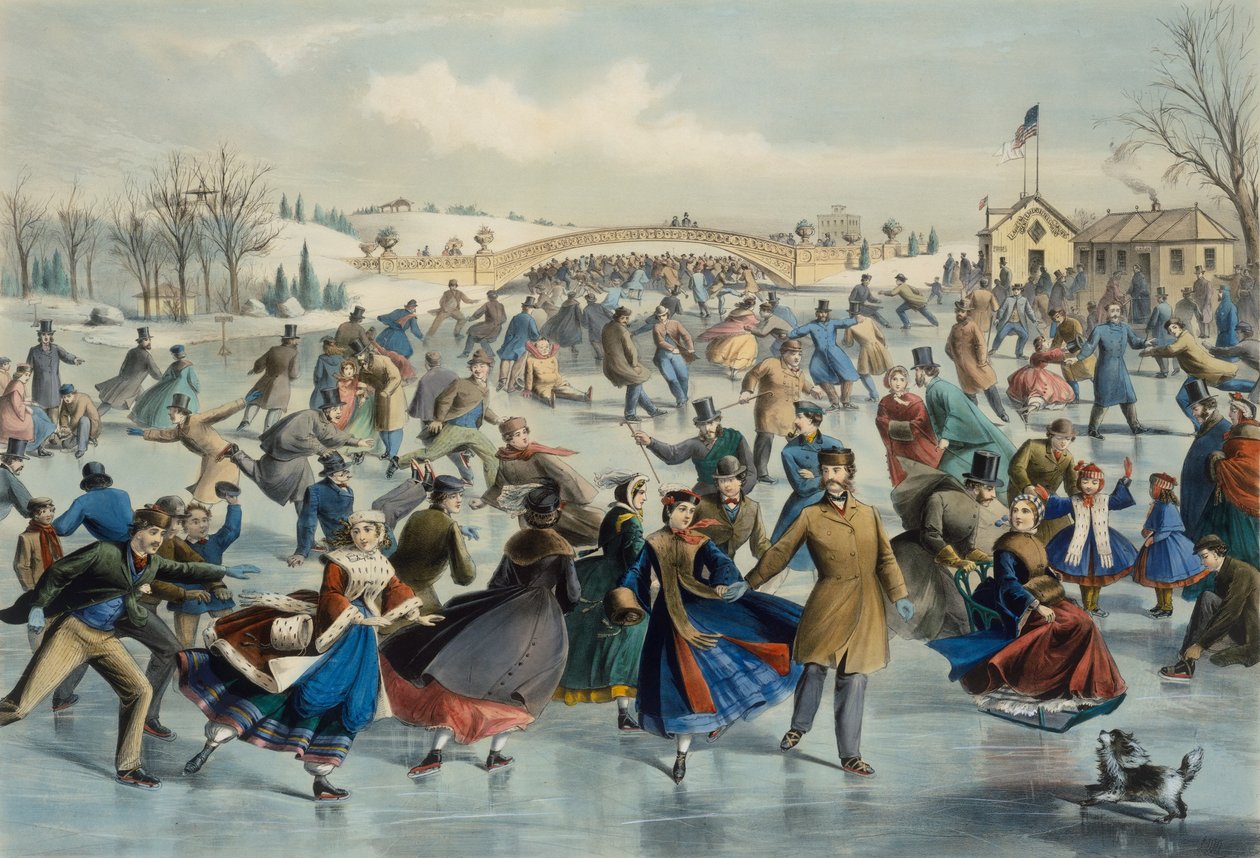 Central Park, Zima - Staw Łyżwiarski, 1862. autorstwa Lyman Wetmore Atwater