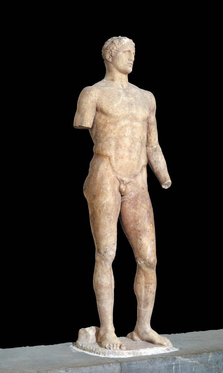 Rzeźba Agiasza Lizypa z Sicyone (395-305 pne) 355 pne Muzeum Delf, Grecja autorstwa Lysippos (attributed to)