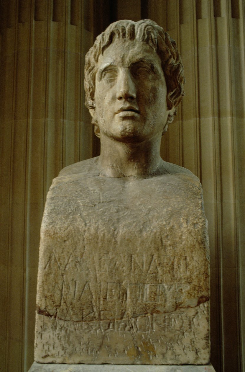 Aleksander Wielki (356-323 pne) (marmur) (patrz także 16535) autorstwa Lysippos (attributed to)
