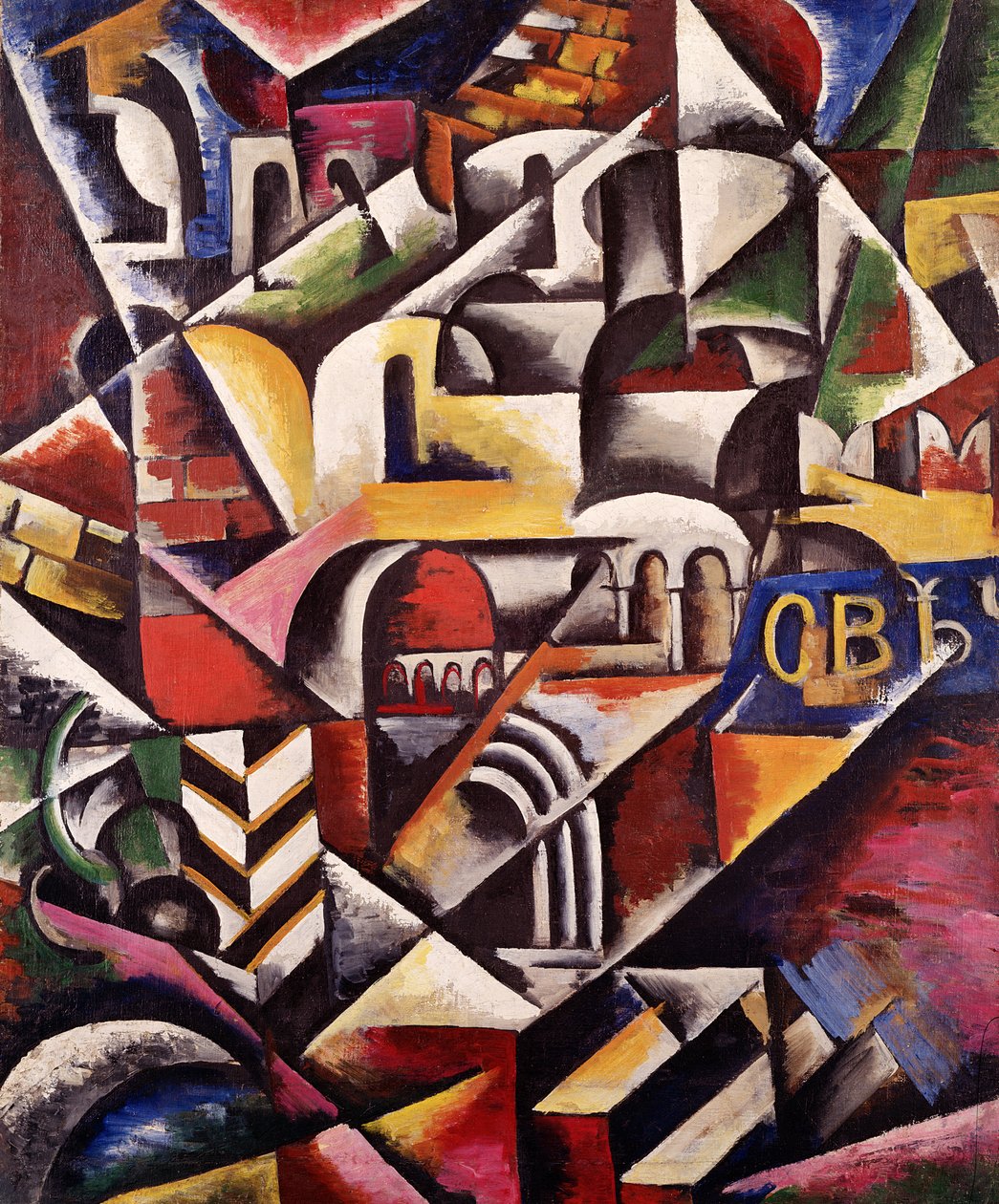 Kubistyczny pejzaż miejski, 1914 autorstwa Lyubov Sergeevna Popova
