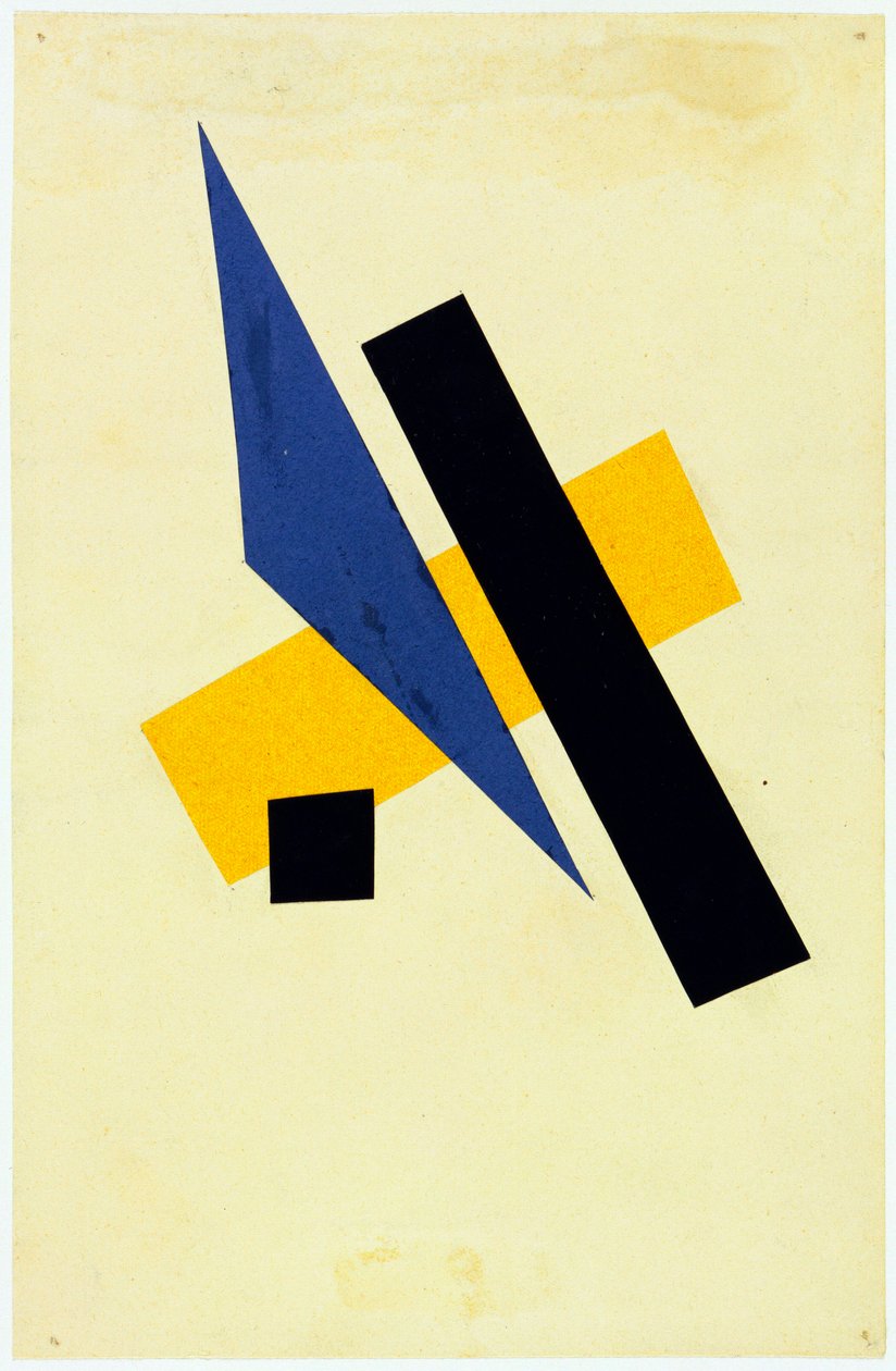 Sans titre - Popova, Lyubov Sergeyevna (1889-1924) Untitled Collage, gouache on paper 1917 23,9x15,6 - New York City. Museum of Modern Art (MOMA) autorstwa Lyubov Sergeevna Popova