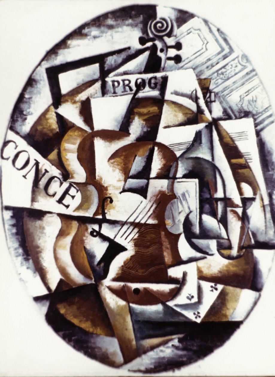 Skrzypce (1915) (malarstwo) autorstwa Lyubov Sergeevna Popova