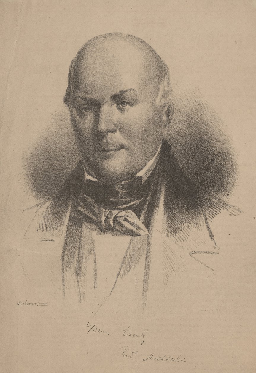 Thomas Nuttall, litografia autorstwa L.N. Rosenthal, 1860 autorstwa M. S. Parker