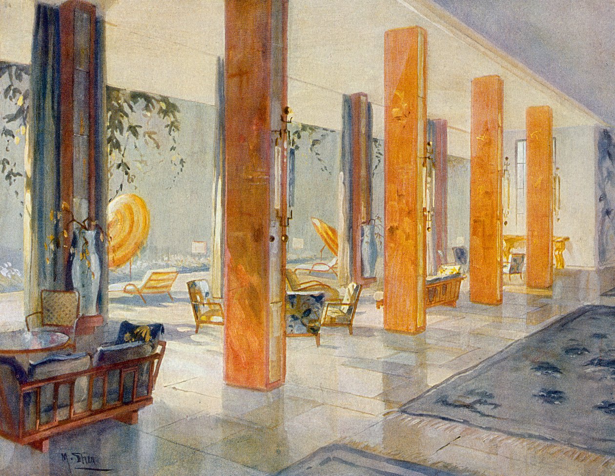 Hol ogrodowy hotelu, 1929 autorstwa M. Stier