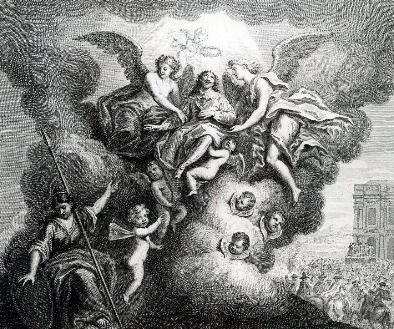 Apoteoza Karola I (1600-49) rytowana przez B.Baren autorstwa M Vanderbank