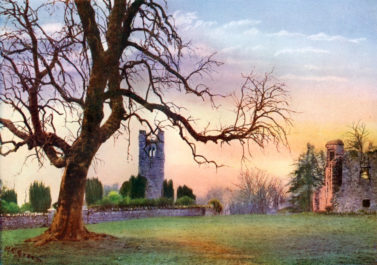 Ruiny na wzgórzu Slane, hrabstwo Meath, Irlandia, 1924-1926 autorstwa MC Green