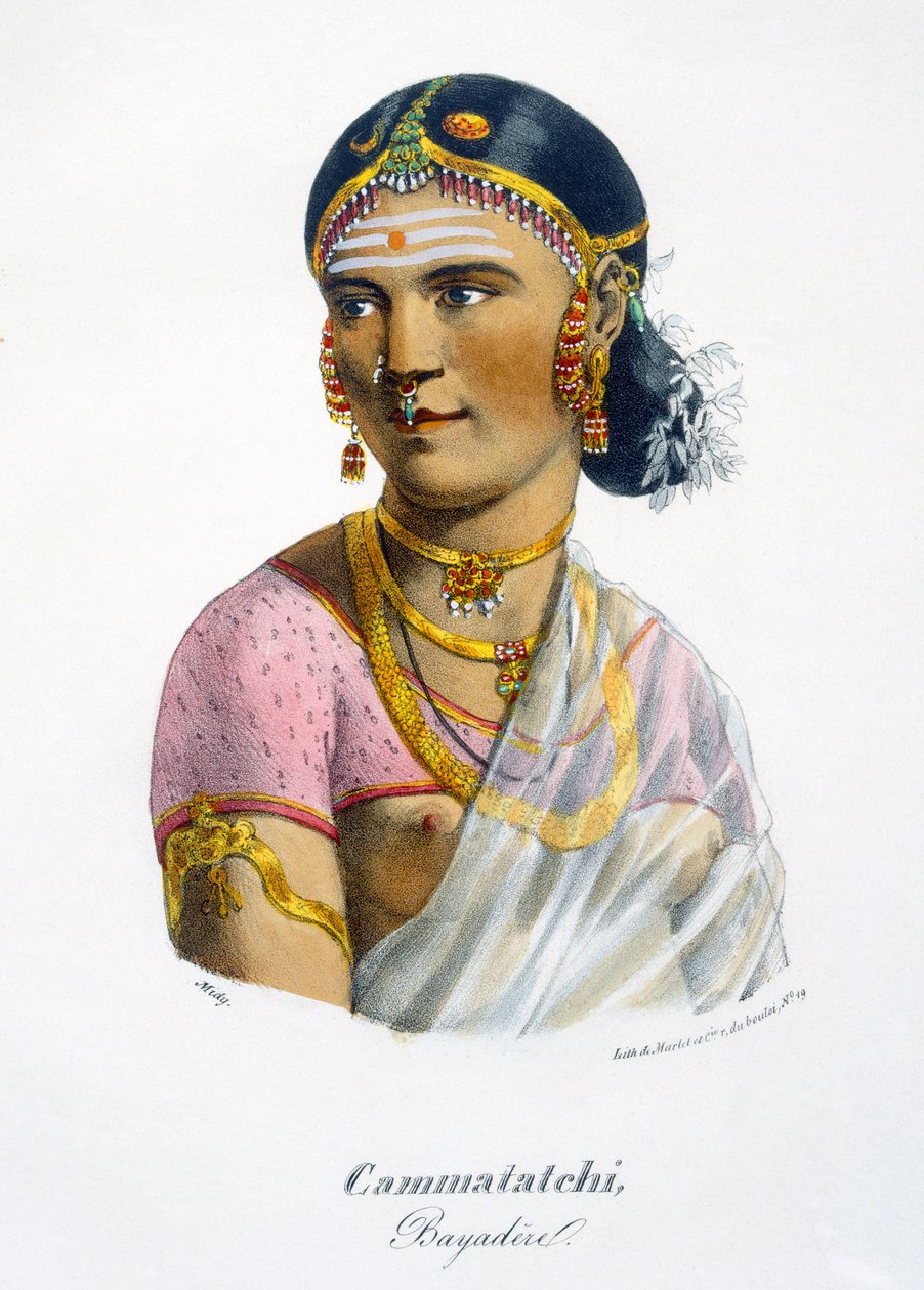 Cammatatchi, tancerka, 1827-35 autorstwa M.E. Burnouf