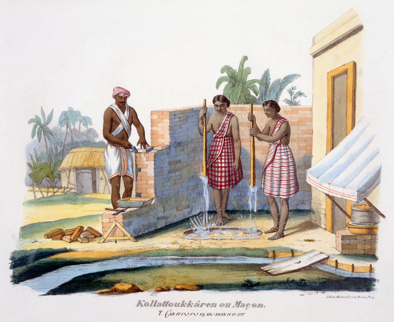 Murarz lub budowniczy, 1827-35 autorstwa M.E. Burnouf
