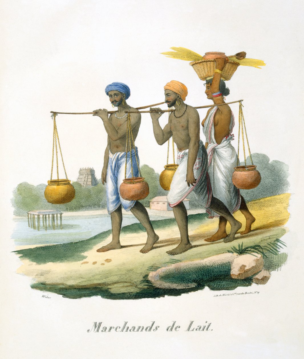 Sprzedawcy mleka, 1827-35 autorstwa M.E. Burnouf