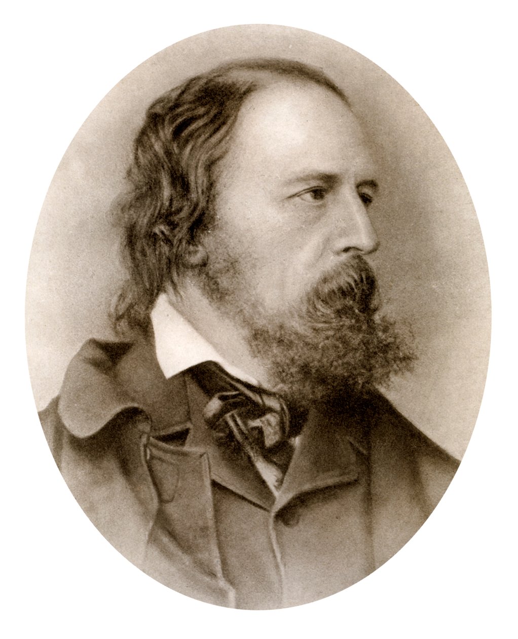 Alfred, Lord Tennyson, angielski poeta, 1909. autorstwa M Arnault