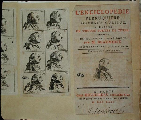 Encyklopedia perukarzy, wydana w Paryżu autorstwa M. Beaumont
