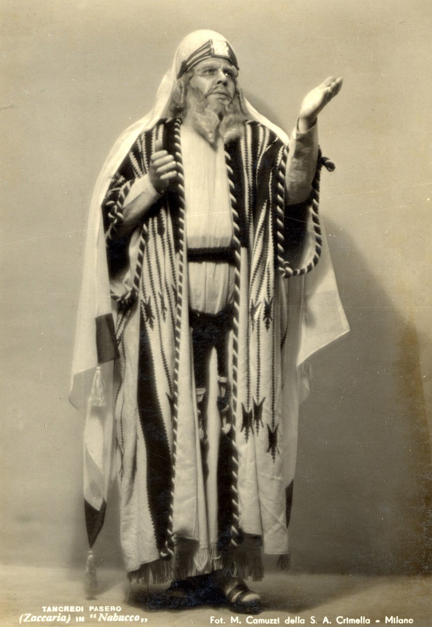 Tancredi Pasero jako Zaccaria w „Nabucco” Verdiego 1925 autorstwa M. Comuzzi