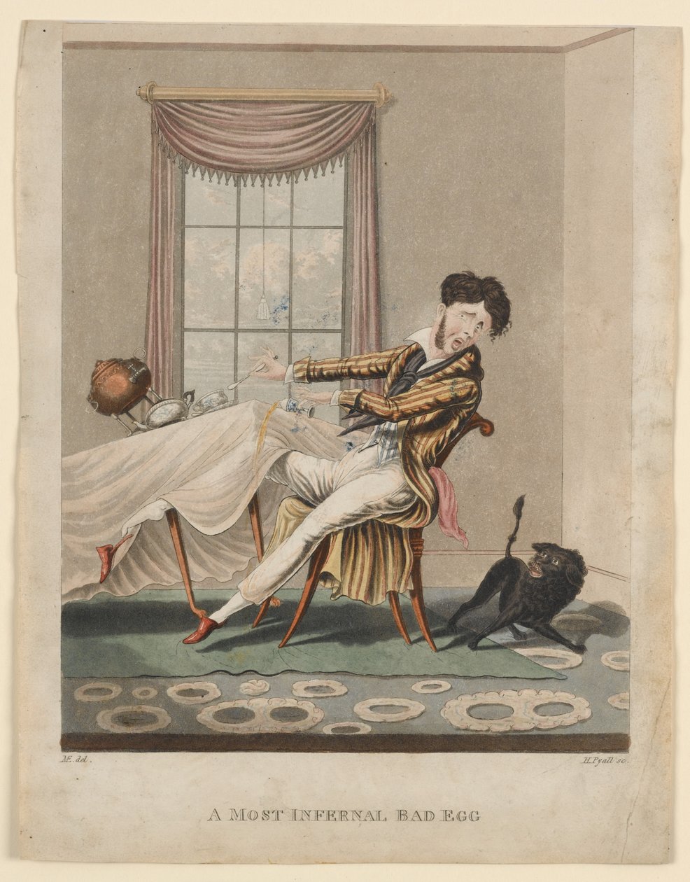 Najbardziej piekielne złe jajko, grafika wykonana przez H. Pyalla, ok. 1825 (ręcznie kolorowana grawerunek) autorstwa M. Egerton