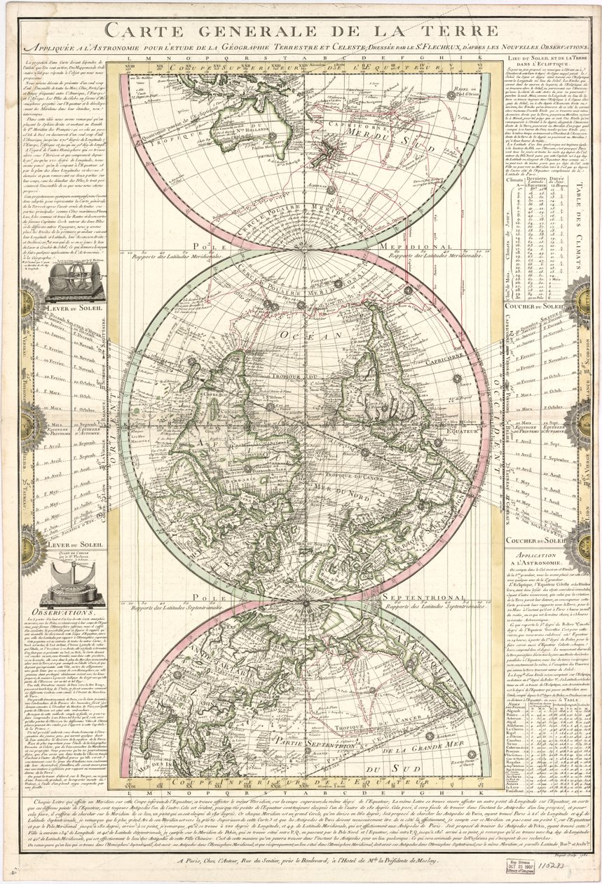 ogólna mapa ziemi autorstwa M. Flecheux