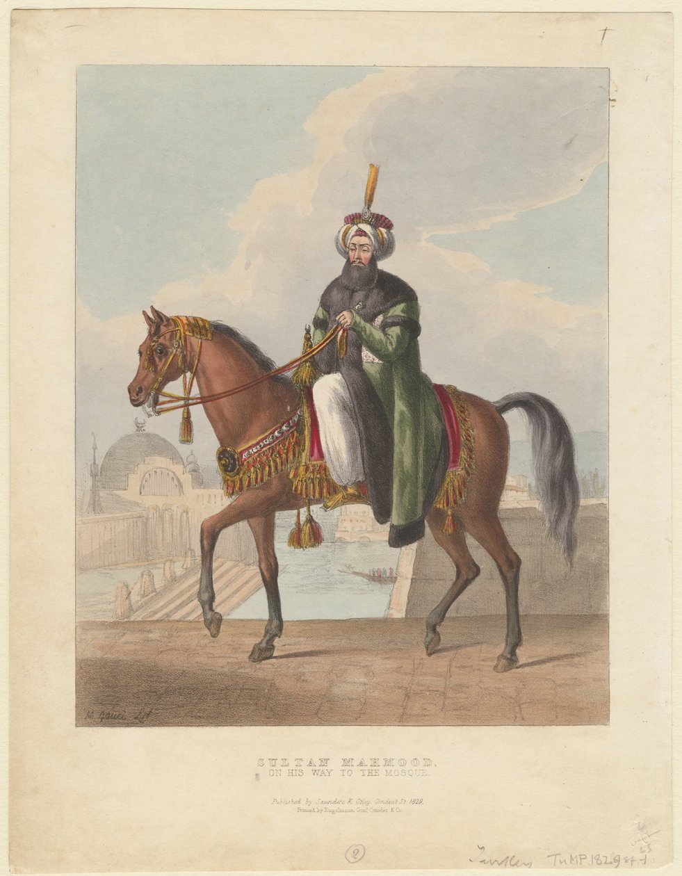 Portret Mahmuda II 1785-1839, sułtana Imperium Osmańskiego, 1829 autorstwa M. Gauci