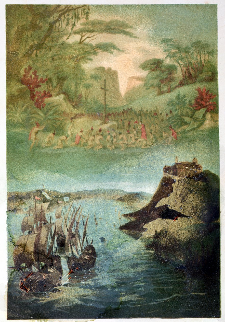 Ewangelizacja ludności indiańskiej i podróże Krzysztofa Kolumba (1451-1506) 1892 autorstwa M. Houssot