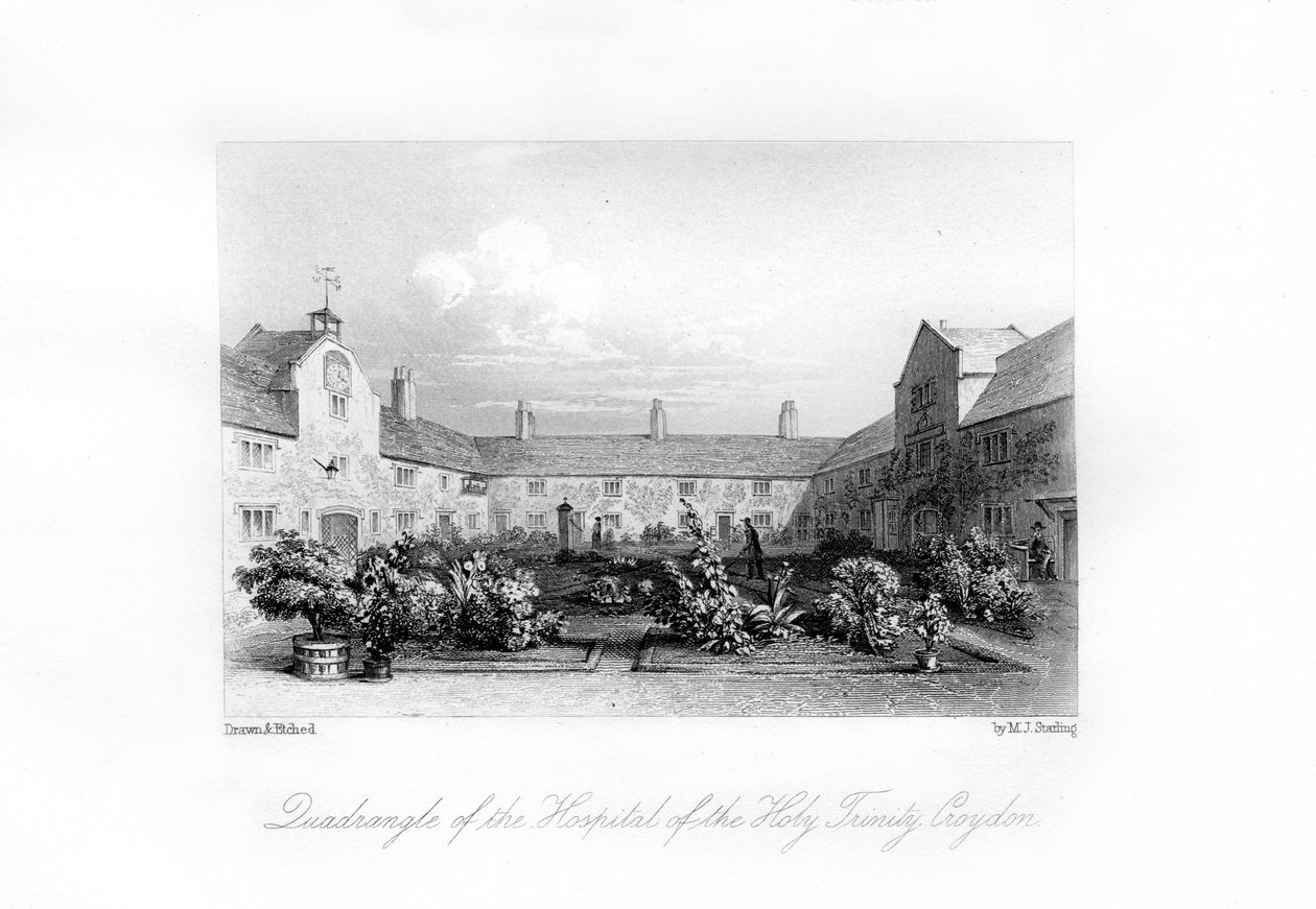 Szpital Świętej Trójcy, Croydon, 1840. autorstwa M. J. Starling