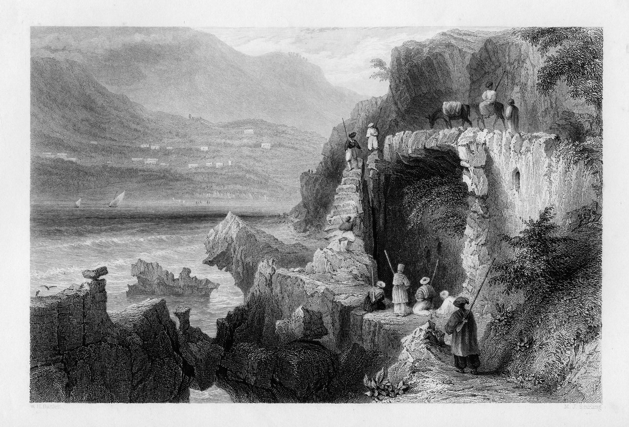 Grób św. Jerzego, Zatoka Kesrouan, Syria, 1841. autorstwa M. J. Starling