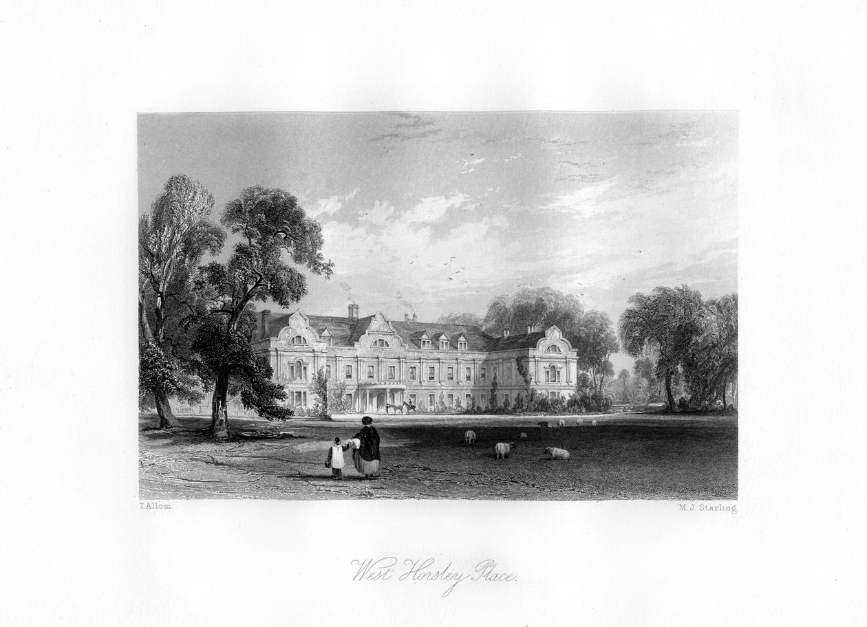 West Horsley, Surrey, XIX wiek. autorstwa M. J. Starling