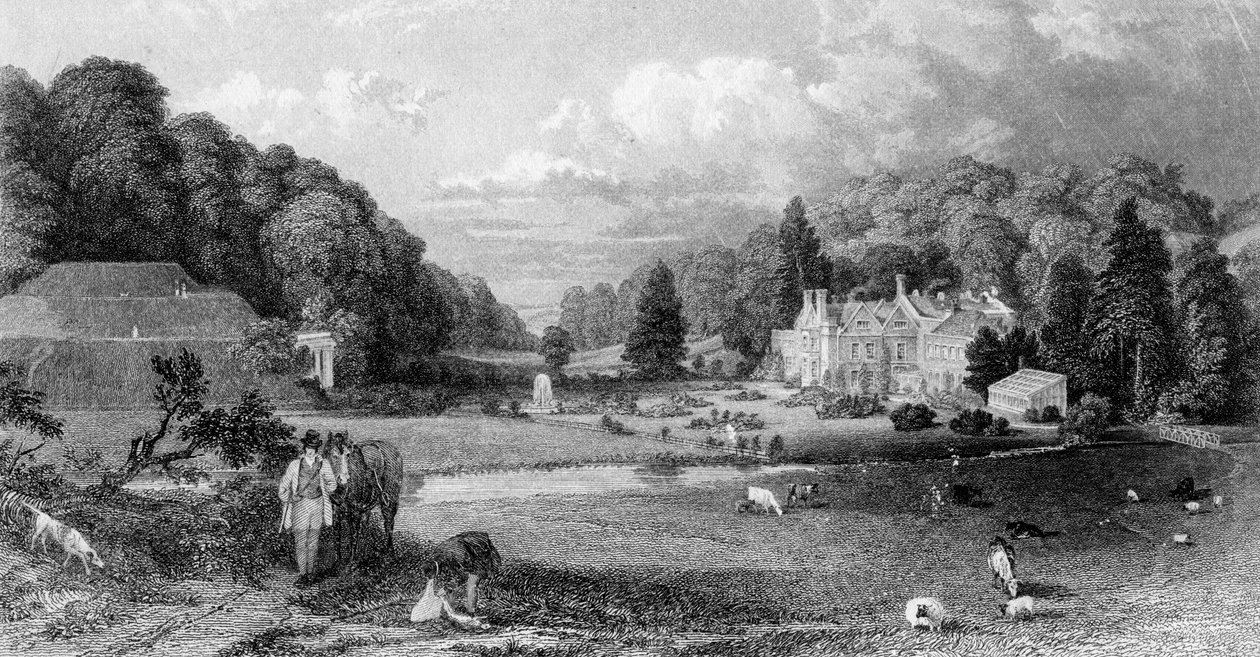 Dom Wotton, Surrey, XIX wiek. autorstwa M. J. Starling