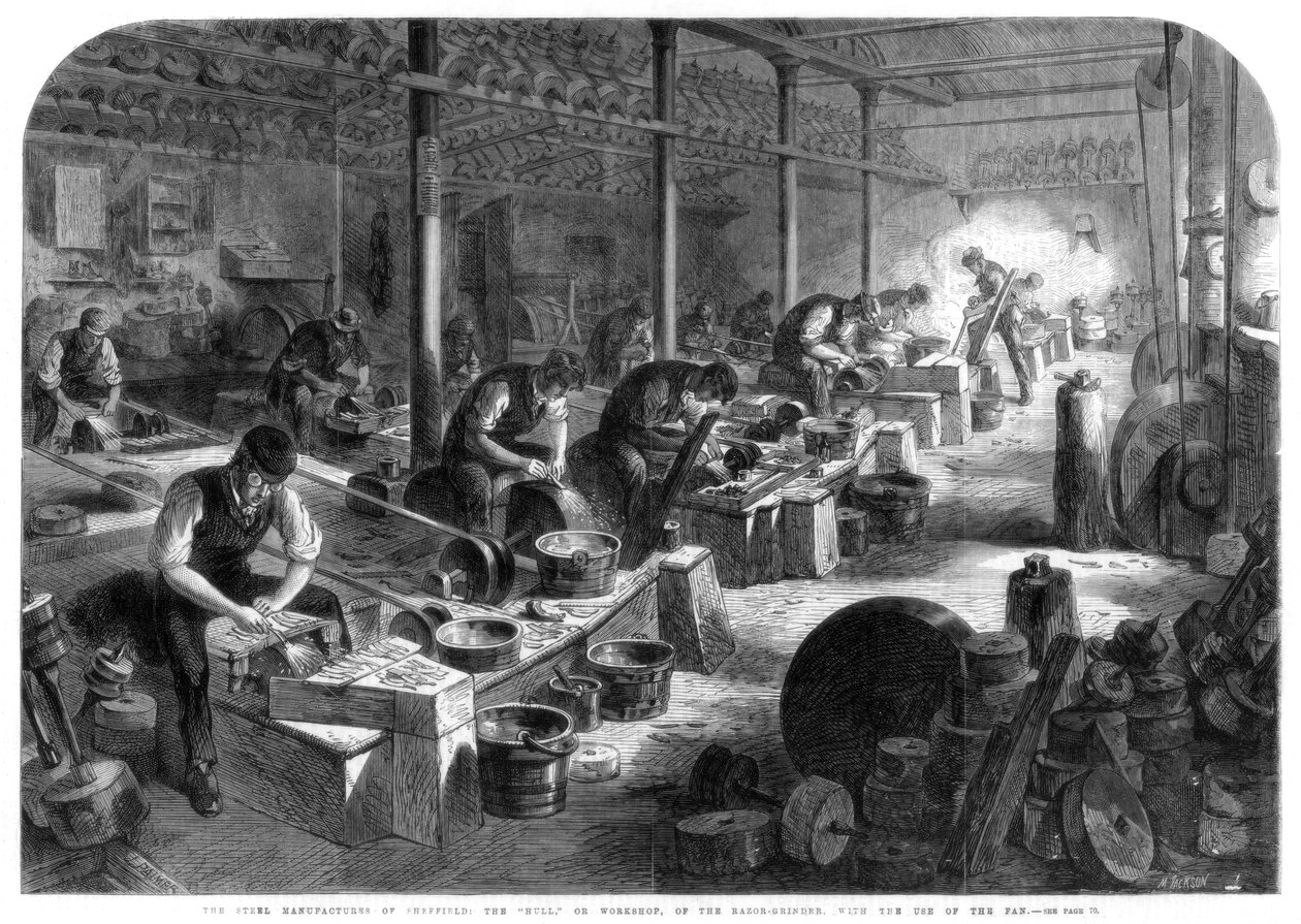 Stalownie Sheffield, Yorkshire, 1866 autorstwa M. Jackson