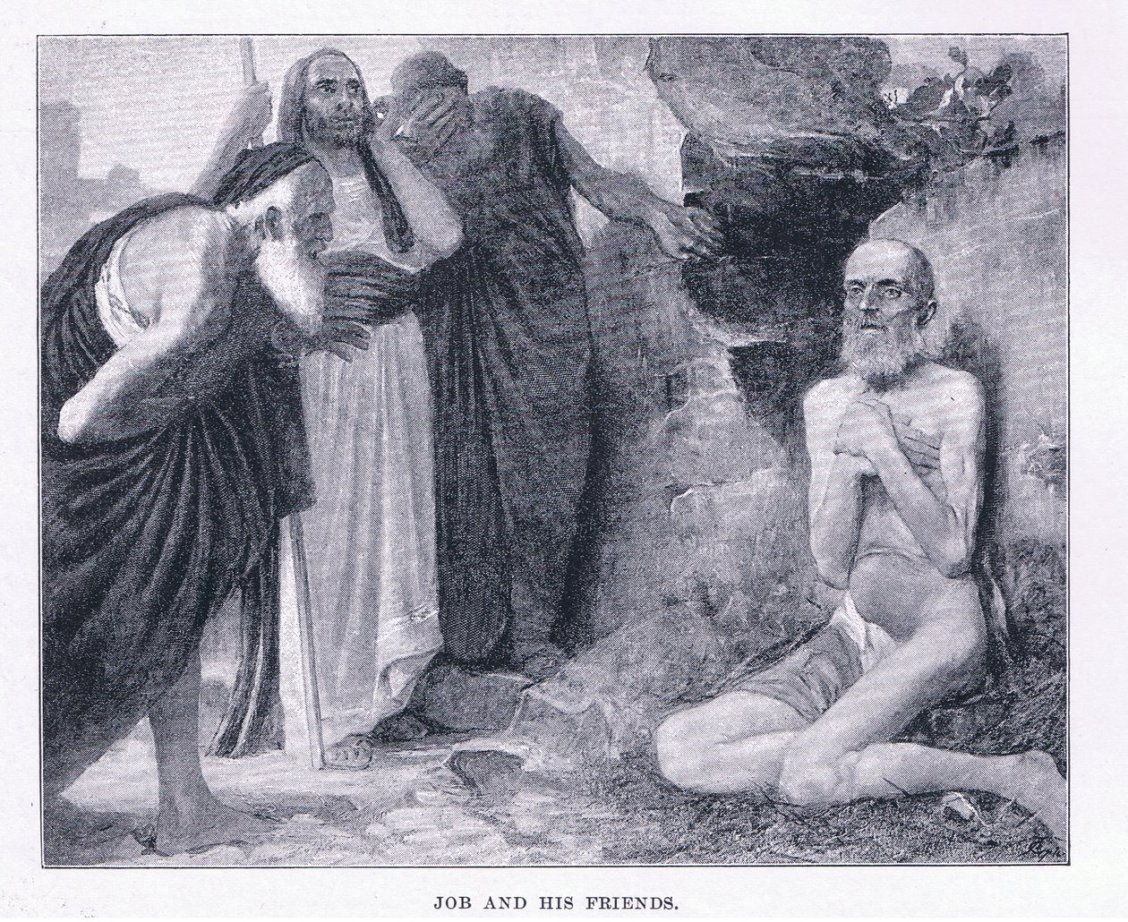 Job i jego przyjaciele, z The Magazine of Art 1893, Cassell and Company autorstwa M. Lavergne