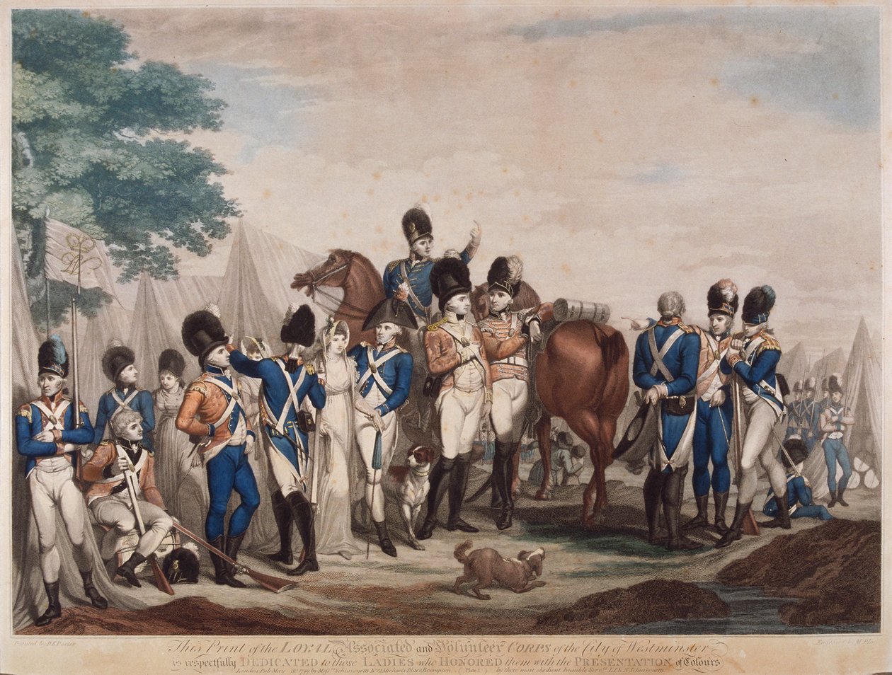 Żołnierze Lojalnego Korpusu Stowarzyszonego i Ochotniczego Miasta Westminster, 1799 autorstwa M Place