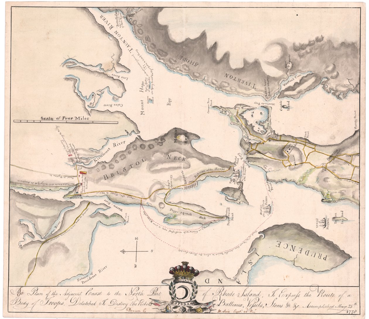 Plan Rhode Island autorstwa Seix (rękopis) autorstwa M. Seix