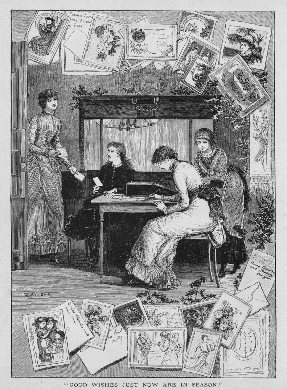Dobre życzenia właśnie teraz są w sezonie, 1882. autorstwa M. Walker
