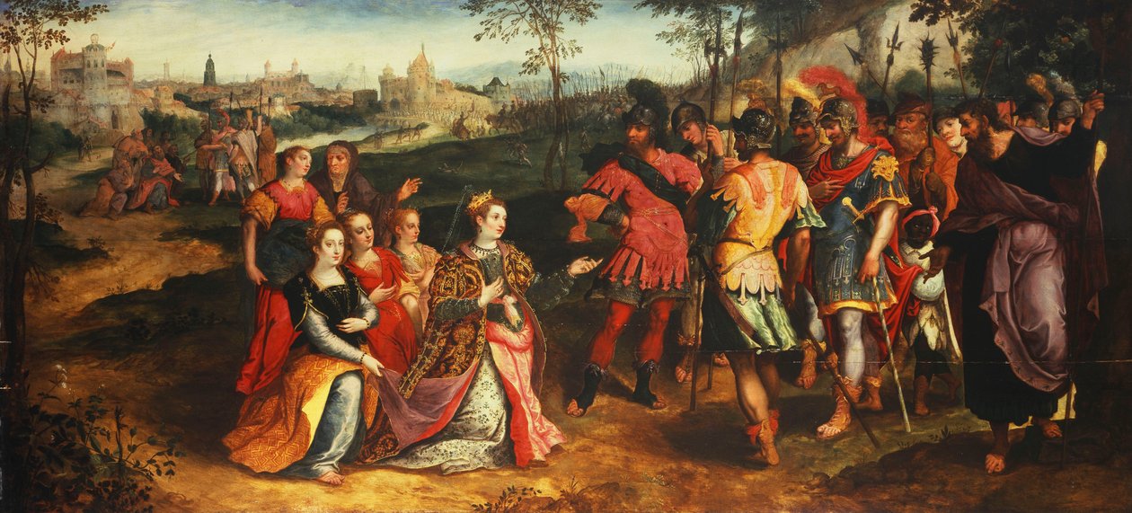 Coriolanus i Volumnia, autorstwa Maarten de Vos