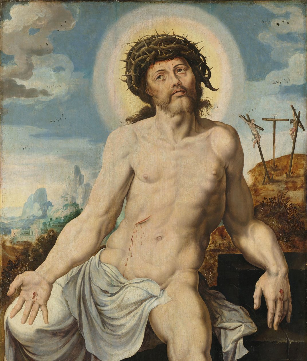 Chrystus jako Mąż Boleści autorstwa Maarten van Heemskerck (workshop of)