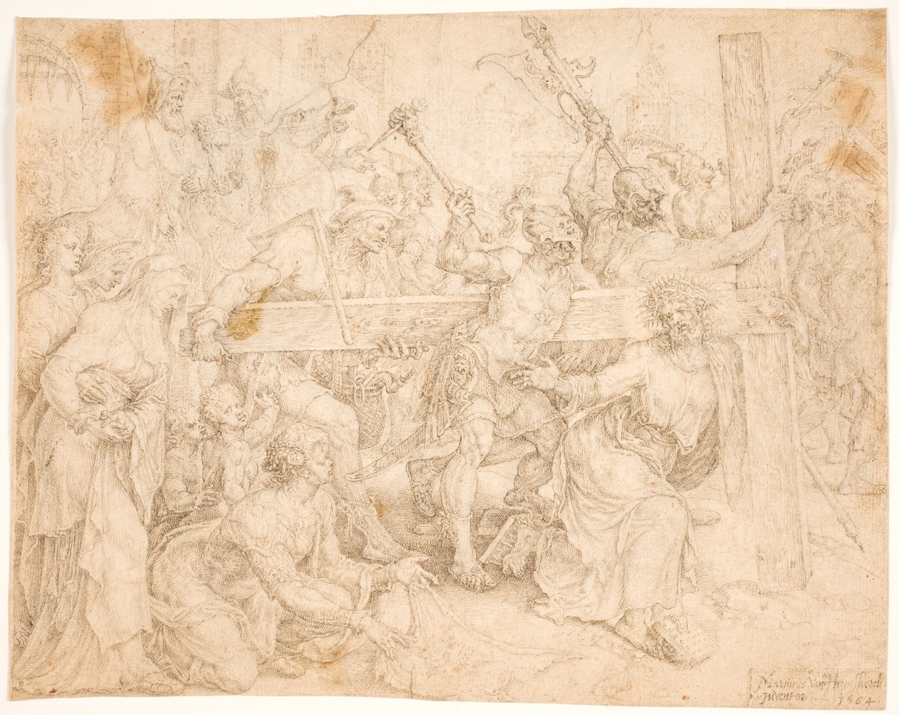 Chrystus dźwigający swój krzyż autorstwa Maarten van Heemskerck